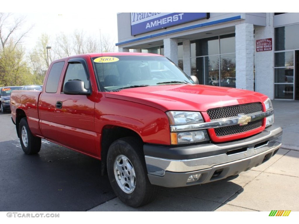 2003 Silverado 1500 Z71 Extended Cab 4x4 - Victory Red / Dark Charcoal photo #14