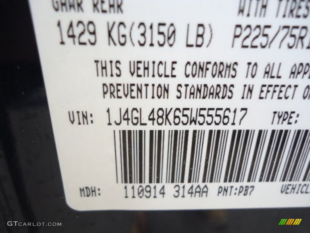2005 Liberty Color Code PB7 for Patriot Blue Pearl Photo #64683248