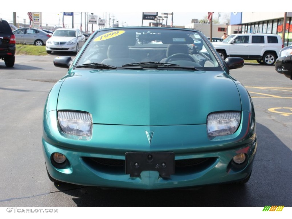 1999 Sunfire GT Convertible - Medium Green Blue Metallic / Graphite photo #18