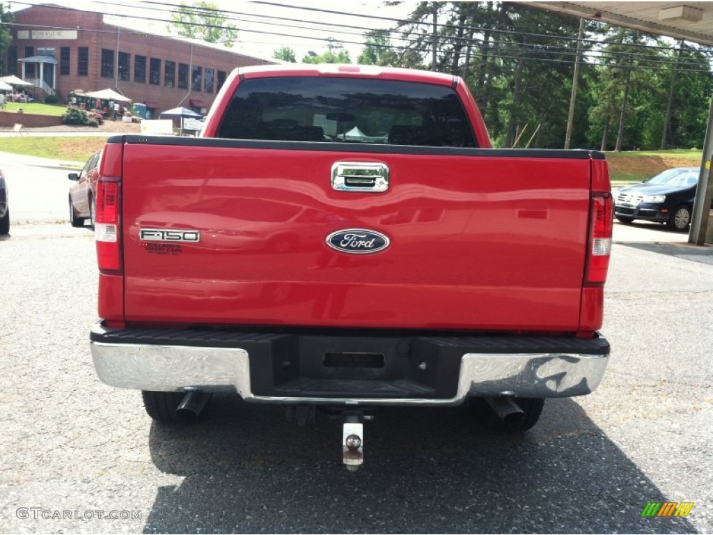 2005 F150 XLT SuperCrew 4x4 - Bright Red / Medium Flint/Dark Flint Grey photo #4