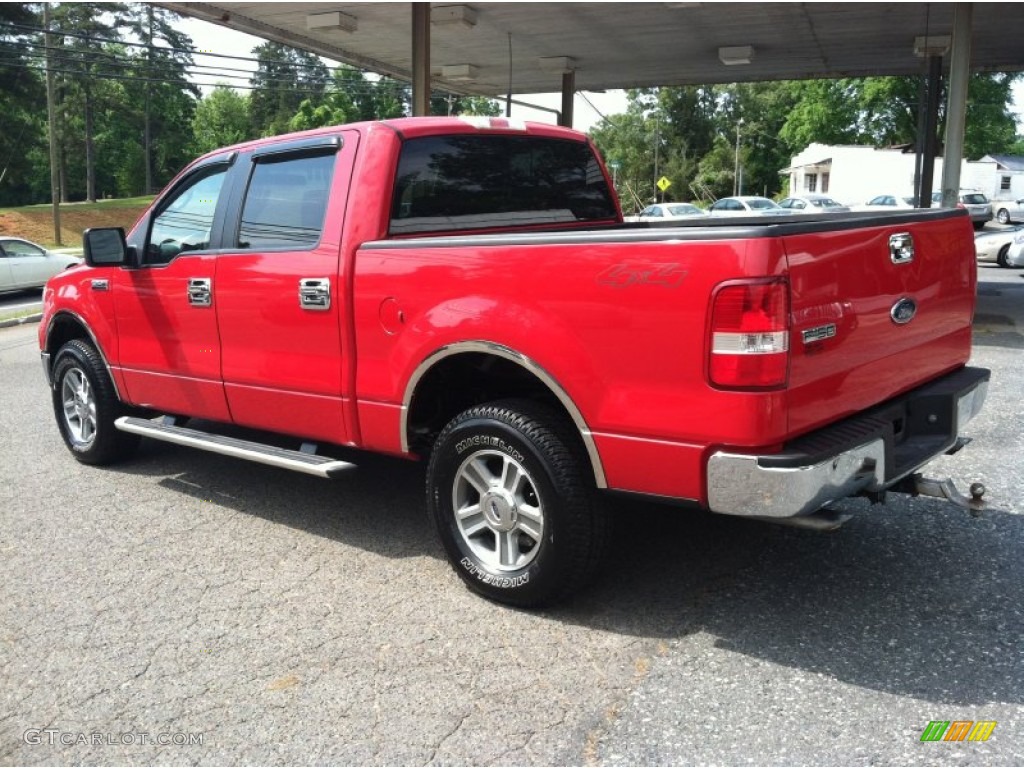 2005 F150 XLT SuperCrew 4x4 - Bright Red / Medium Flint/Dark Flint Grey photo #5