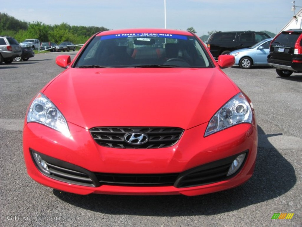 2012 Genesis Coupe 3.8 R-Spec - Tsukuba Red / Black Leather/Red Cloth photo #4