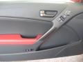 2012 Hyundai Genesis Coupe Black Leather/Red Cloth Interior Door Panel Photo