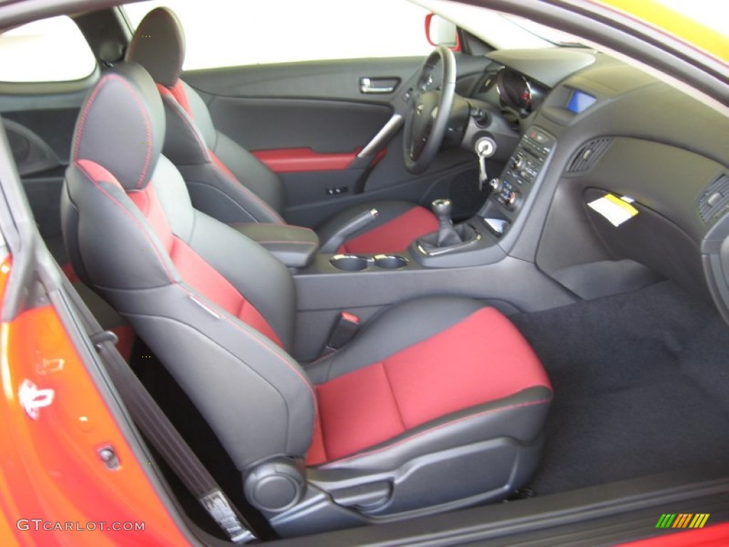 Black Leather Red Cloth Interior 2012 Hyundai Genesis Coupe