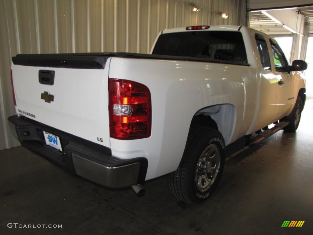 2009 Silverado 1500 LS Extended Cab - Summit White / Dark Titanium photo #4