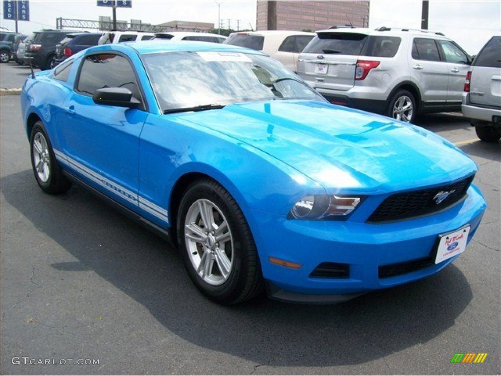 2012 Mustang V6 Coupe - Grabber Blue / Charcoal Black photo #1