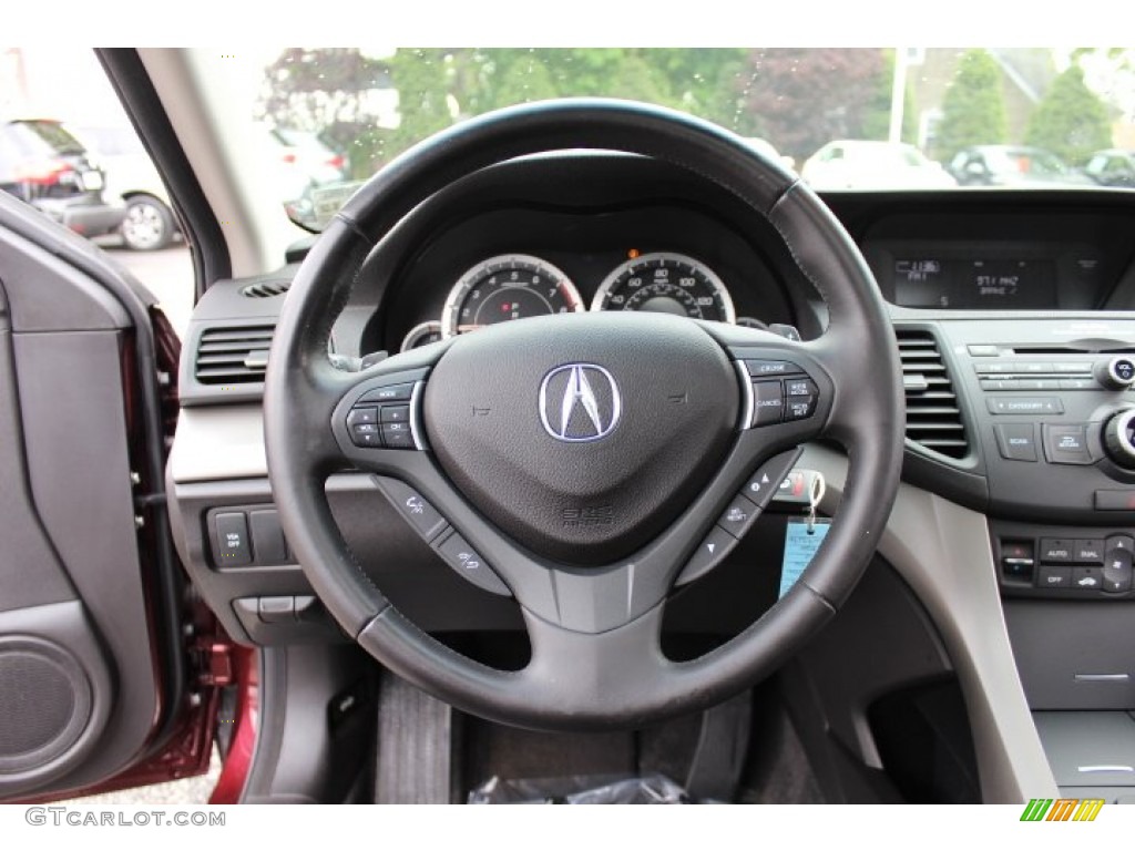 2009 Acura TSX Sedan Ebony Steering Wheel Photo #64694493