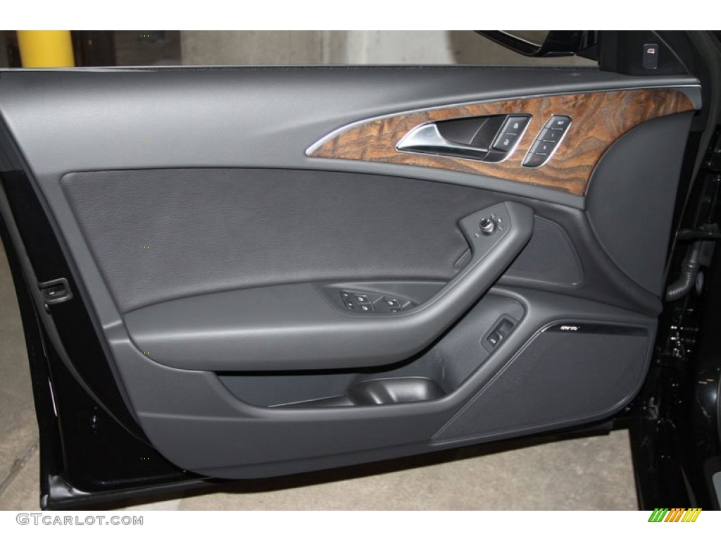 2012 Audi A6 3.0T quattro Sedan Black Door Panel Photo #64695765