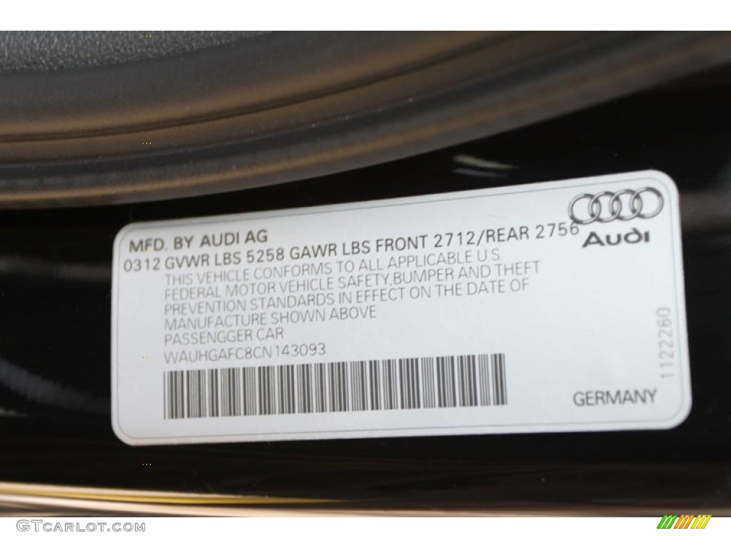 2012 A6 3.0T quattro Sedan - Brilliant Black / Black photo #35