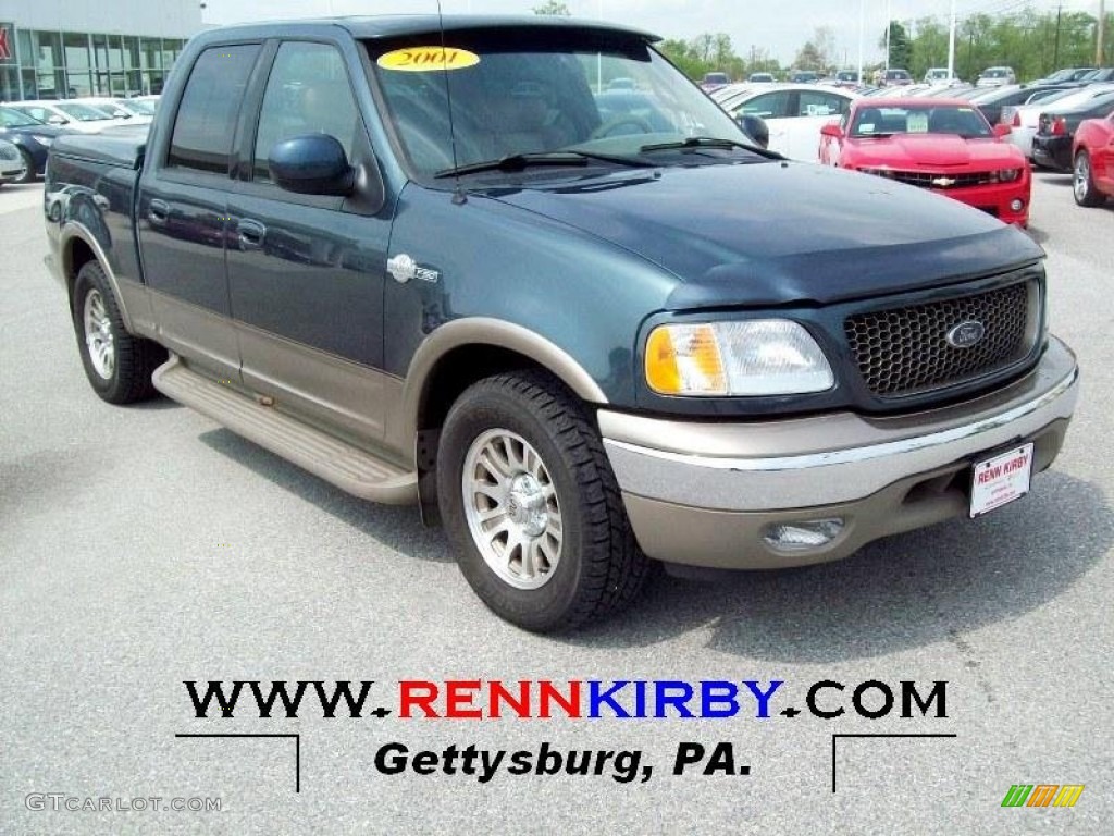 2001 F150 King Ranch SuperCrew - Charcoal Blue Metallic / Castano Brown Leather photo #1