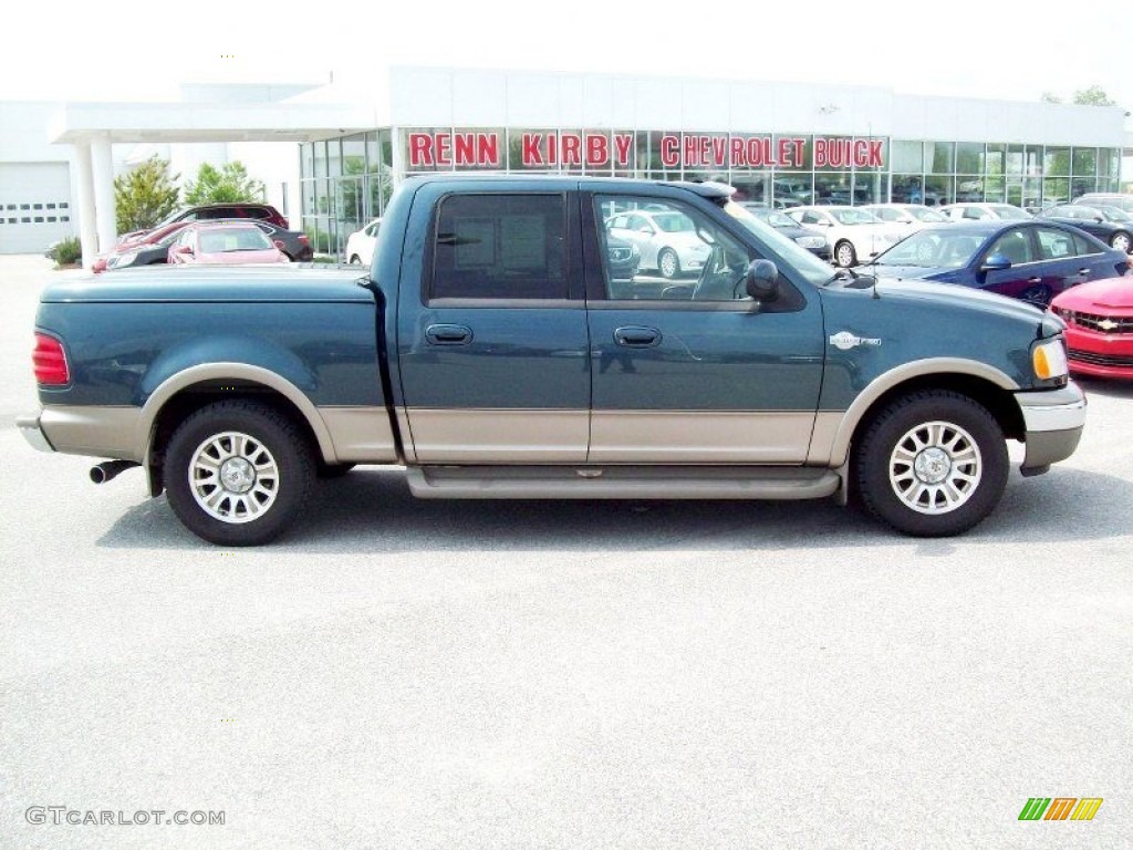 2001 F150 King Ranch SuperCrew - Charcoal Blue Metallic / Castano Brown Leather photo #3