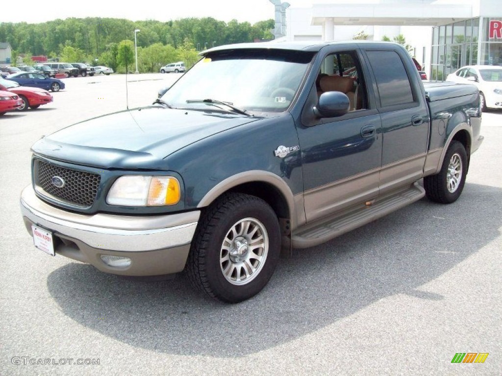 2001 F150 King Ranch SuperCrew - Charcoal Blue Metallic / Castano Brown Leather photo #10