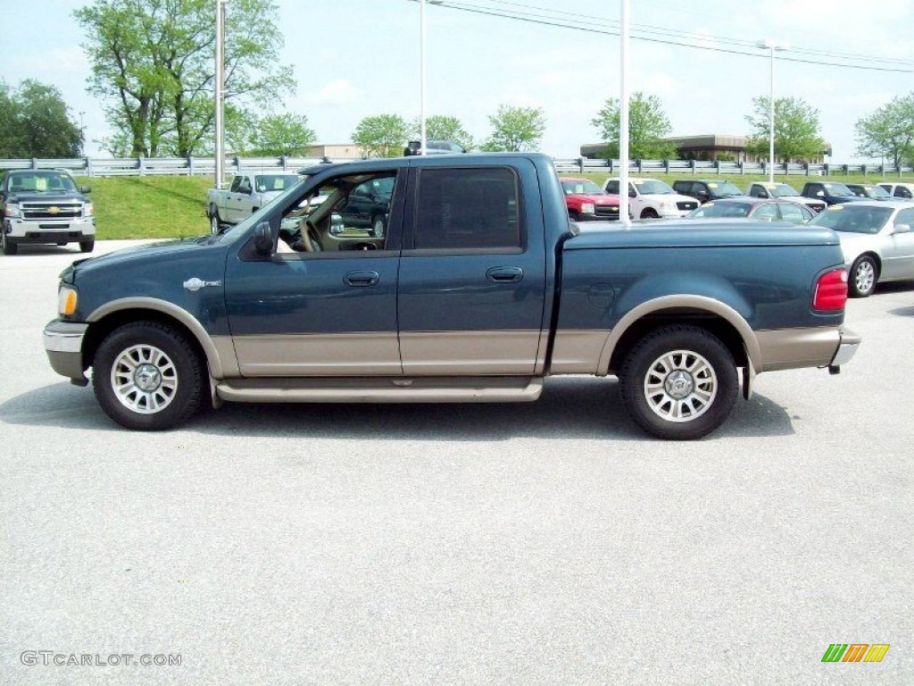 2001 F150 King Ranch SuperCrew - Charcoal Blue Metallic / Castano Brown Leather photo #12