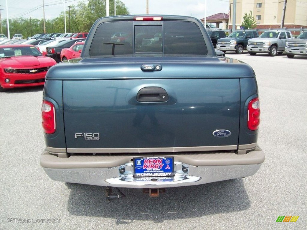 2001 F150 King Ranch SuperCrew - Charcoal Blue Metallic / Castano Brown Leather photo #13