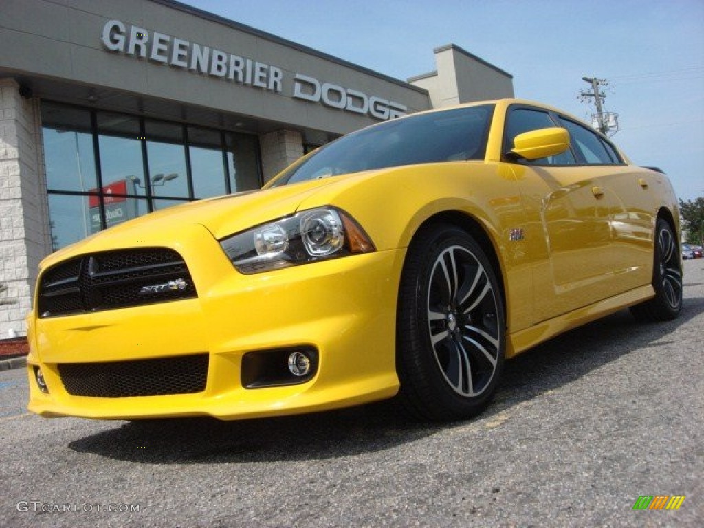 2012 Charger SRT8 Super Bee - Stinger Yellow / Black/Super Bee Stripes photo #1