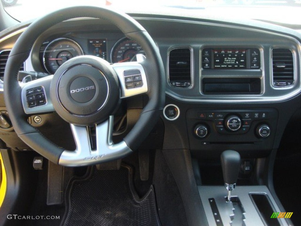 2012 Dodge Charger SRT8 Super Bee Black/Super Bee Stripes Dashboard Photo #64701159