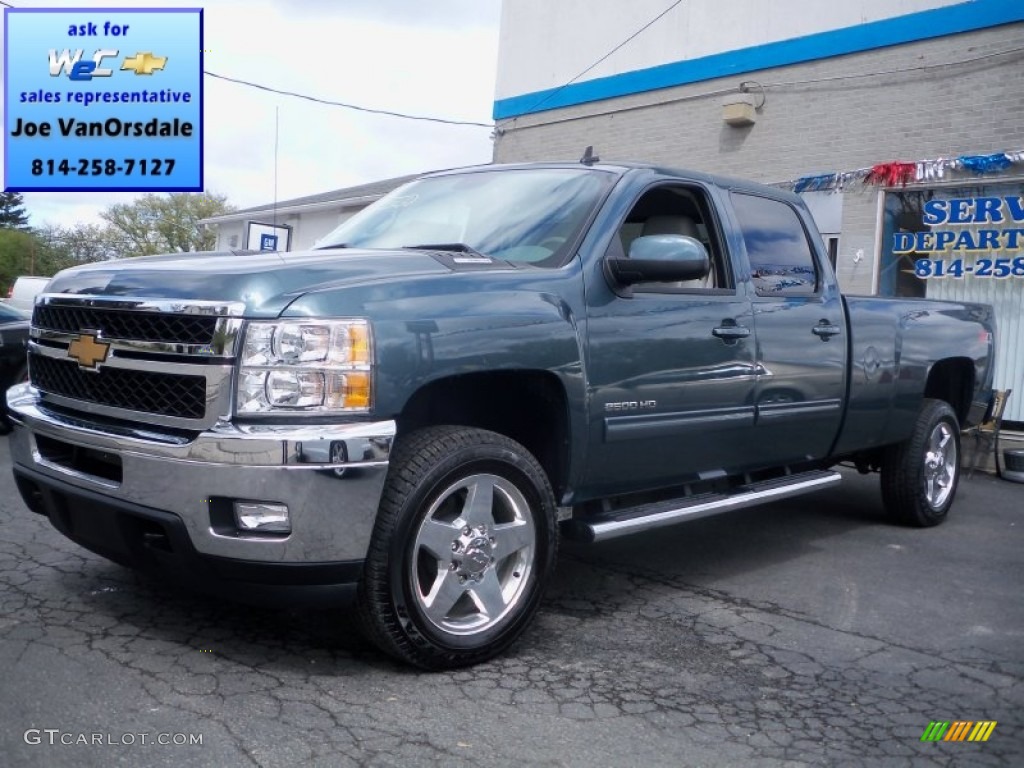 2012 Silverado 2500HD LTZ Crew Cab 4x4 - Blue Granite Metallic / Ebony photo #1