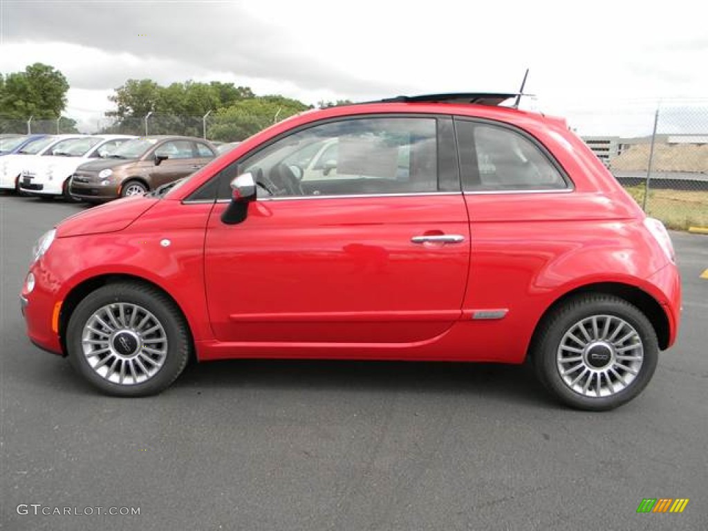 Rosso Brillante (Red) 2012 Fiat 500 Lounge Exterior Photo #64704954