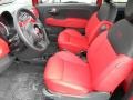 Pelle Rosso/Nera (Red/Black) 2012 Fiat 500 Lounge Interior Color