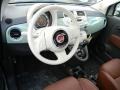 2012 Fiat 500 Pelle Marrone/Avorio (Brown/Ivory) Interior Dashboard Photo