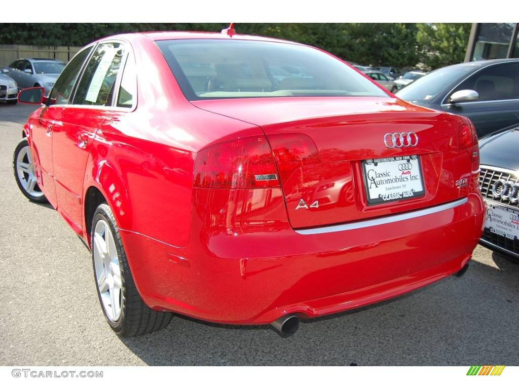 2008 A4 2.0T quattro Sedan - Brilliant Red / Beige photo #4