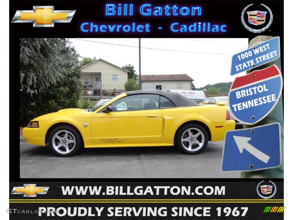 2004 Mustang GT Convertible - Screaming Yellow / Dark Charcoal photo #1