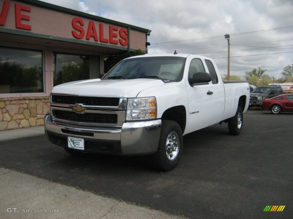 2007 Silverado 2500HD Work Truck Extended Cab 4x4 - Summit White / Dark Titanium photo #1