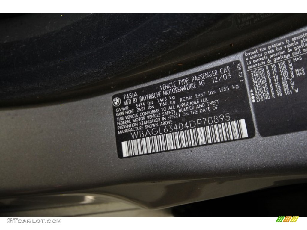 2004 7 Series 745i Sedan - Sterling Grey Metallic / Black/Black photo #10
