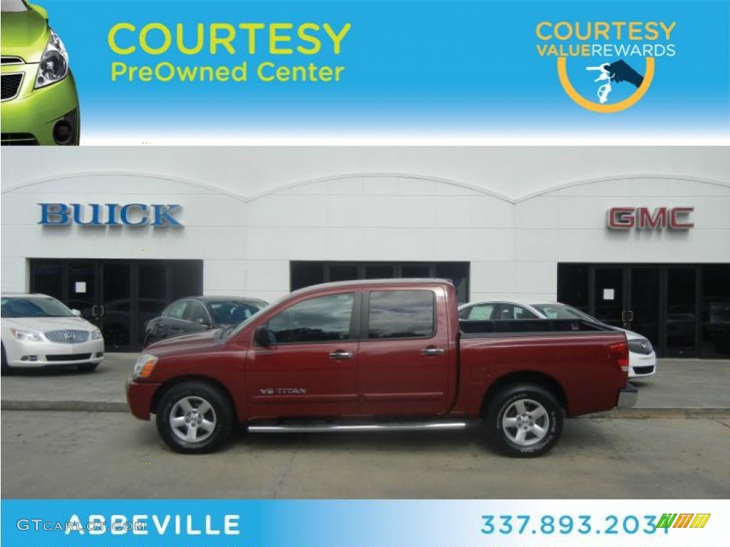 2006 Titan SE Crew Cab - Red Brawn / Graphite/Titanium photo #1