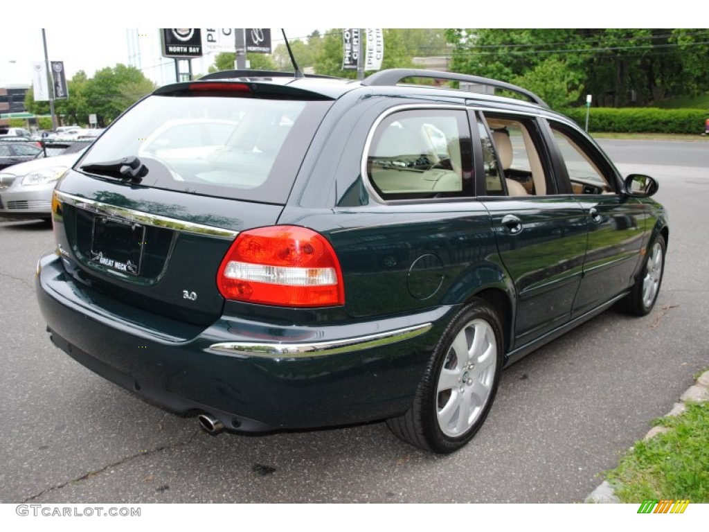 2006 X-Type 3.0 Sport Wagon - British Racing Green / Champagne photo #6