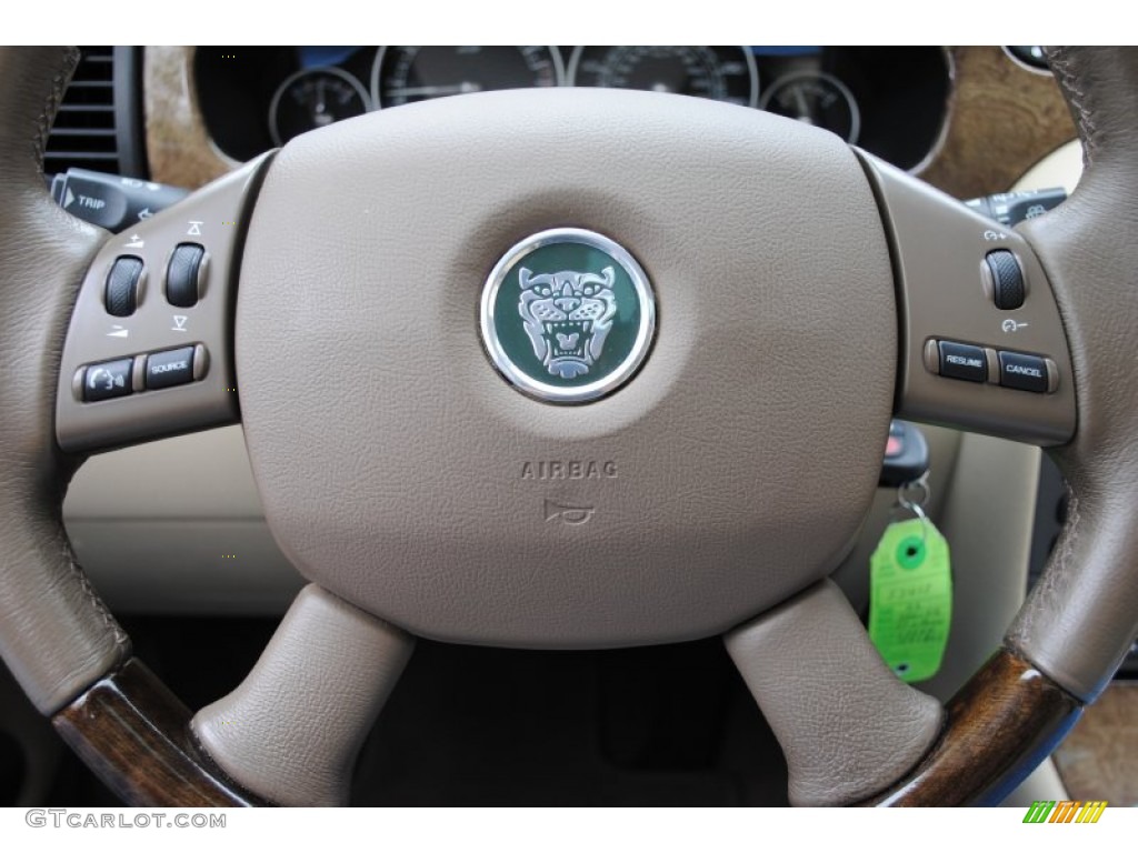 2006 Jaguar X-Type 3.0 Sport Wagon Champagne Steering Wheel Photo #64709859