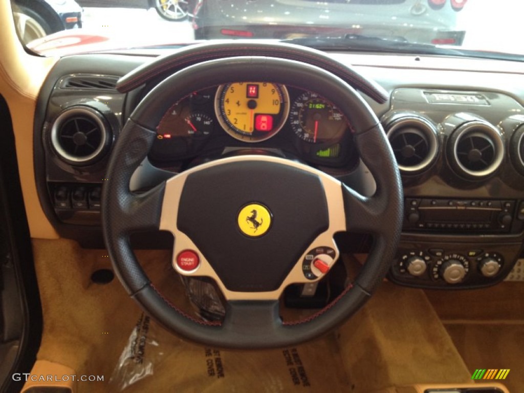 2005 Ferrari F430 Spider F1 Beige Steering Wheel Photo #64710096