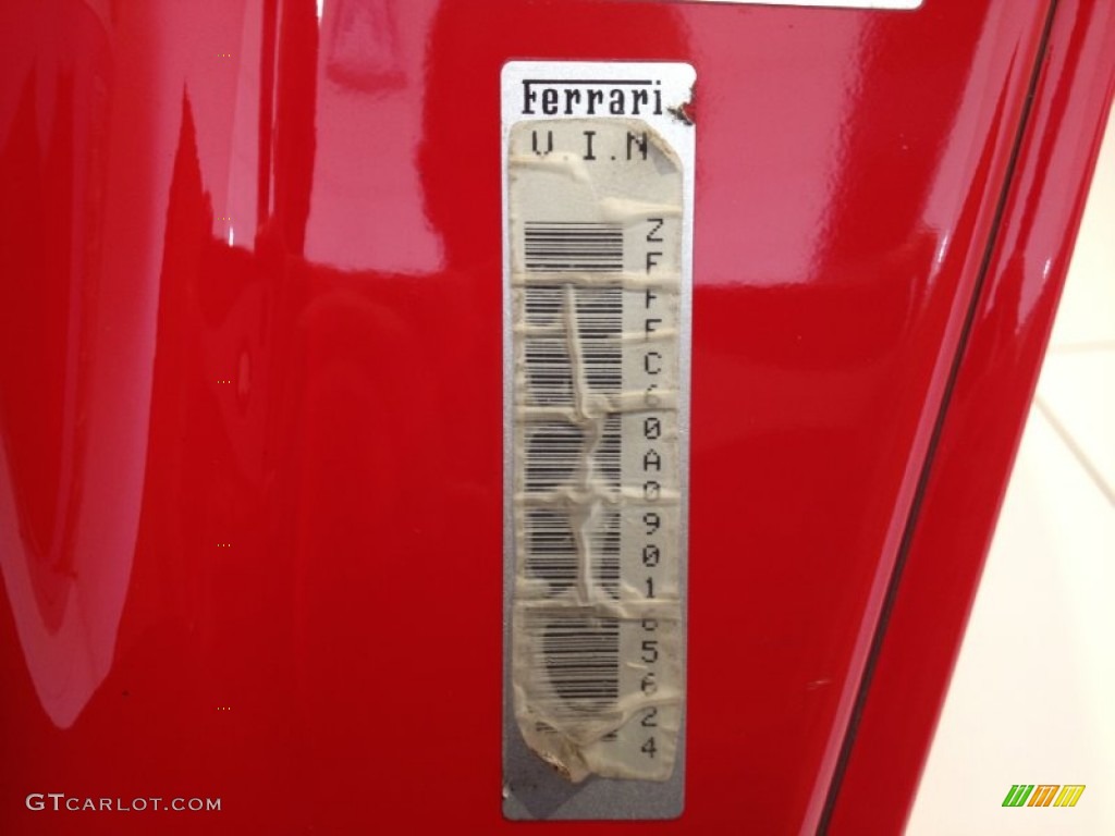 2009 Ferrari 599 GTB Fiorano Standard 599 GTB Fiorano Model Info Tag Photo #64710678
