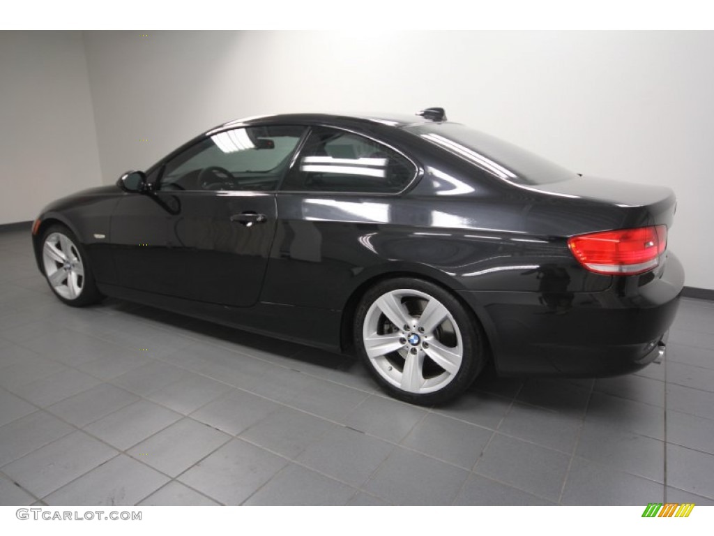 2009 3 Series 335i Coupe - Black Sapphire Metallic / Coral Red/Black Dakota Leather photo #2