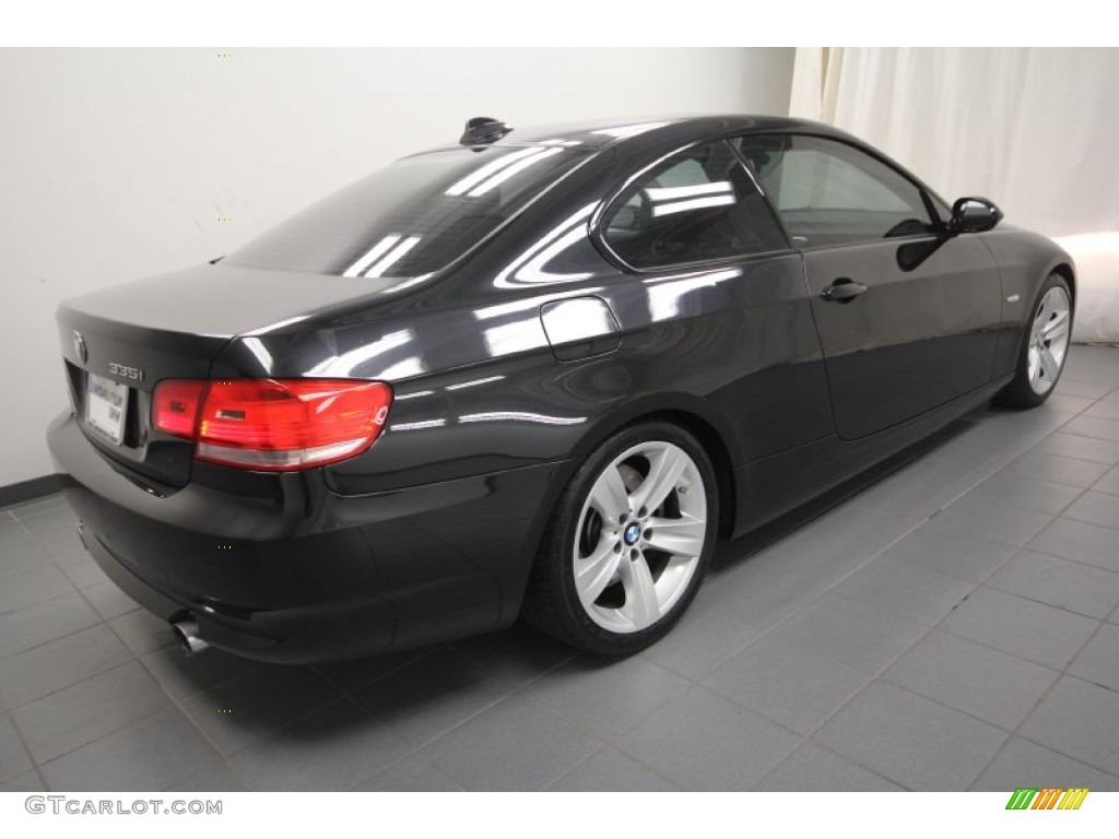 2009 3 Series 335i Coupe - Black Sapphire Metallic / Coral Red/Black Dakota Leather photo #11
