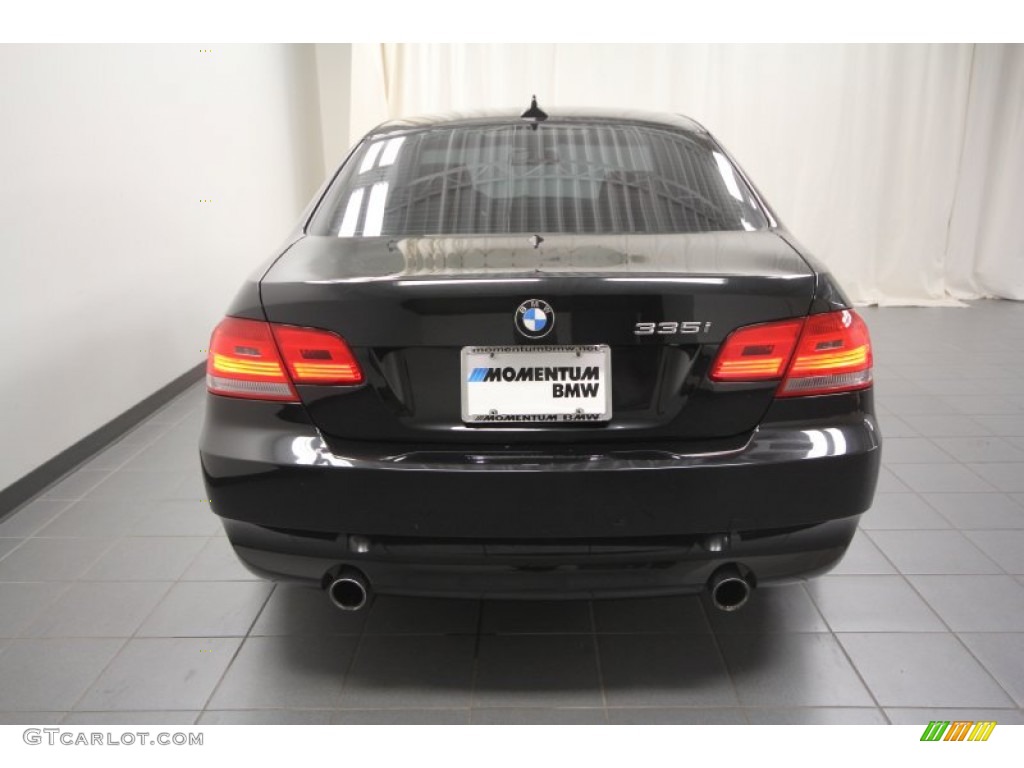 2009 3 Series 335i Coupe - Black Sapphire Metallic / Coral Red/Black Dakota Leather photo #12