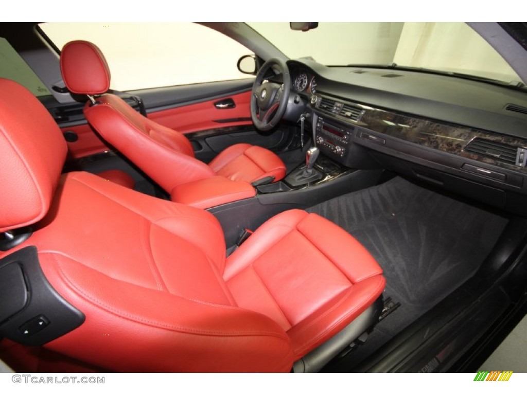 2009 3 Series 335i Coupe - Black Sapphire Metallic / Coral Red/Black Dakota Leather photo #31