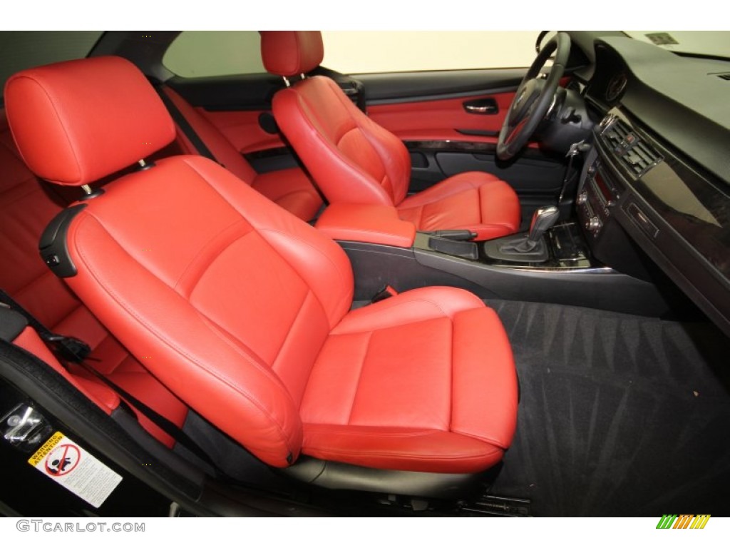 2009 3 Series 335i Coupe - Black Sapphire Metallic / Coral Red/Black Dakota Leather photo #34
