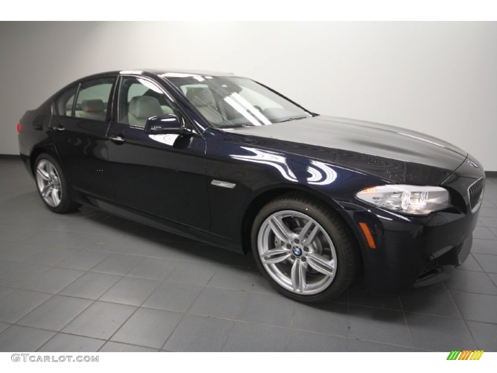 2012 5 Series 535i Sedan - Carbon Black Metallic / Oyster/Black photo #1
