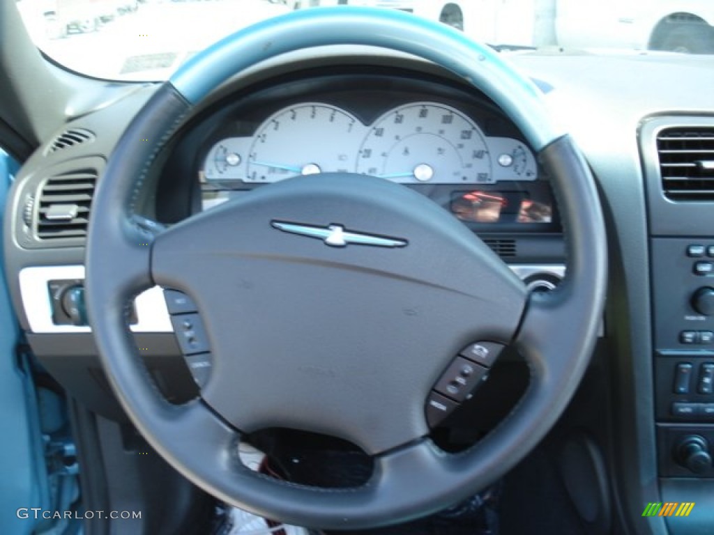 2002 Ford Thunderbird Premium Roadster Thunderbird Blue Steering Wheel Photo #64712445