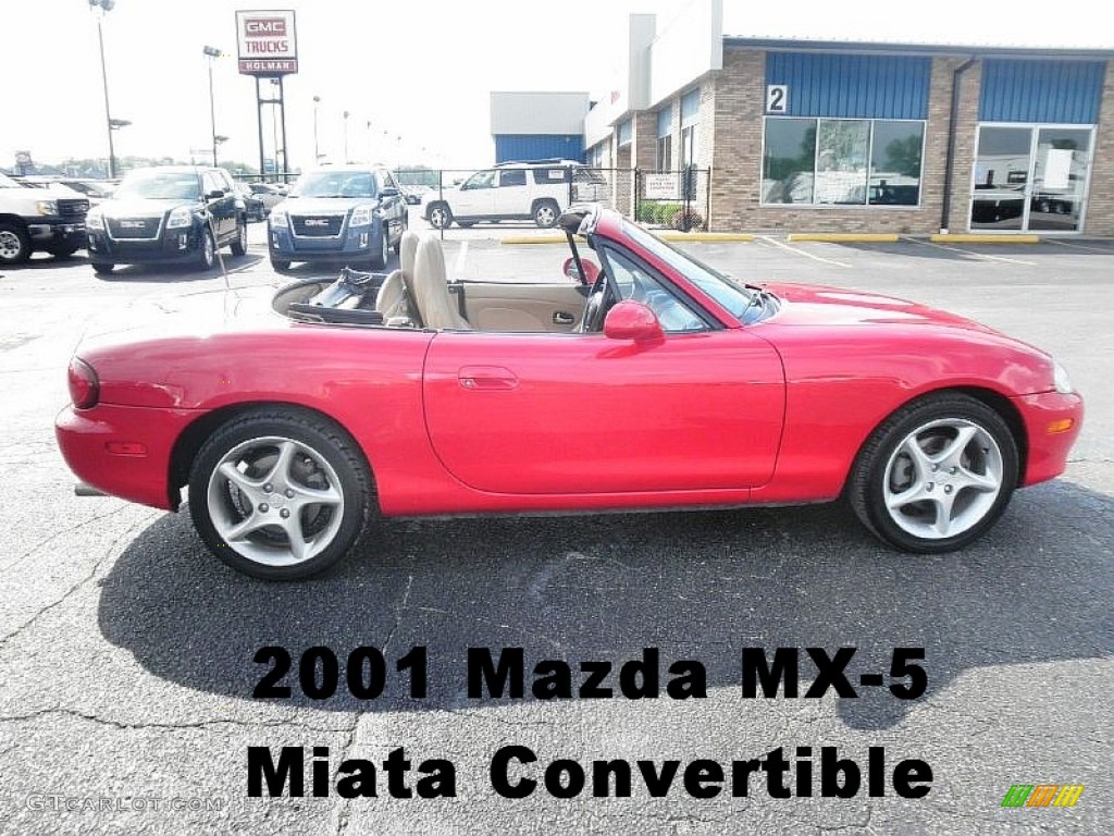 2001 MX-5 Miata LS Roadster - Classic Red / Tan photo #1
