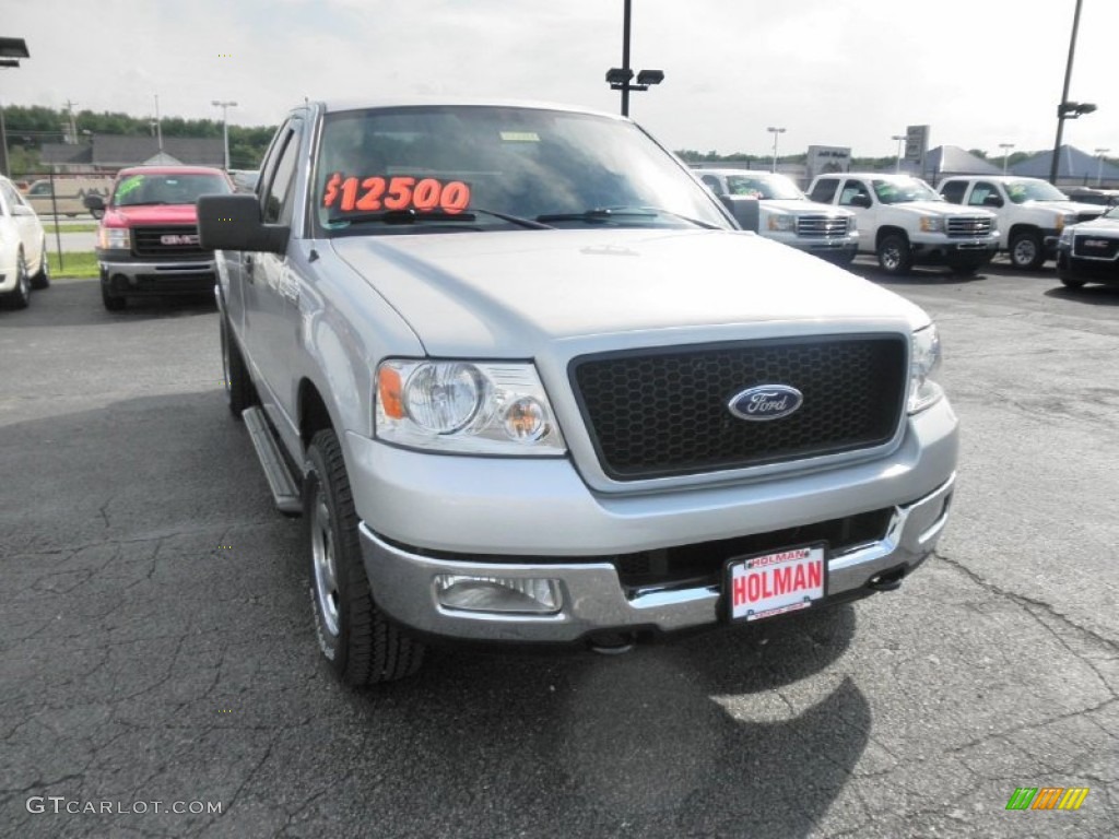 2005 F150 XLT Regular Cab 4x4 - Silver Metallic / Medium Flint Grey photo #2