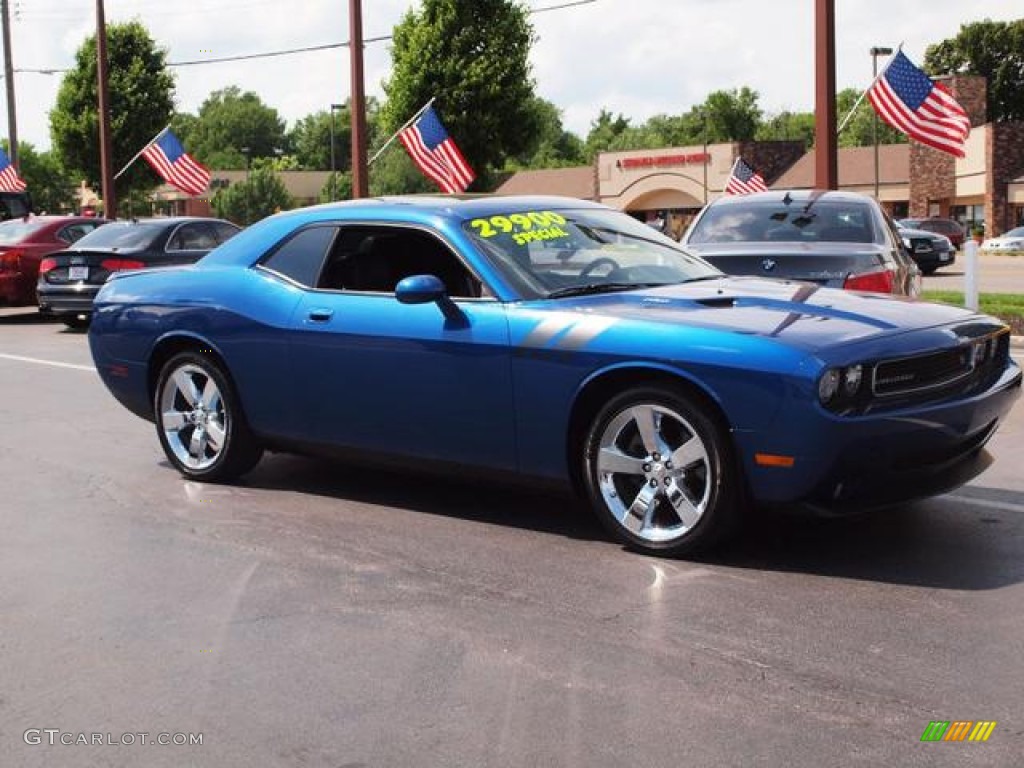 2009 Challenger R/T - Deep Water Blue Pearl Coat / Dark Slate Gray photo #2