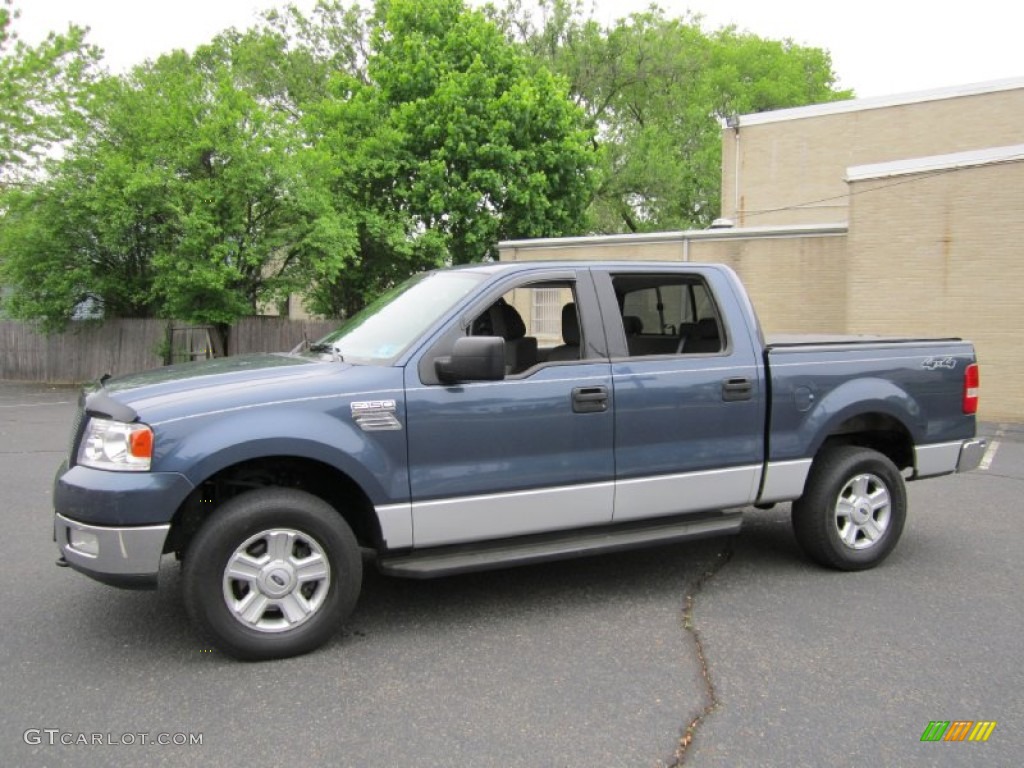 2004 F150 XLT SuperCrew 4x4 - Medium Wedgewood Blue Metallic / Medium/Dark Flint photo #2