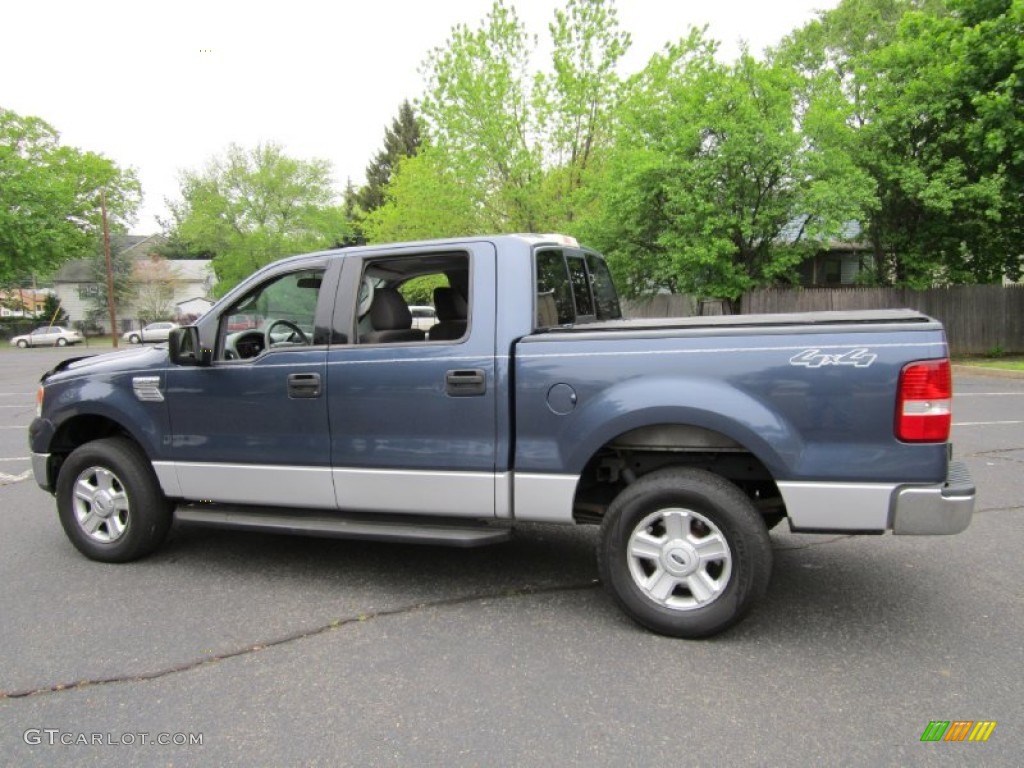 2004 F150 XLT SuperCrew 4x4 - Medium Wedgewood Blue Metallic / Medium/Dark Flint photo #4