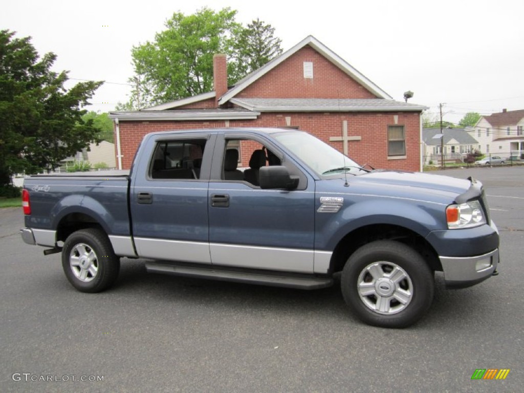 2004 F150 XLT SuperCrew 4x4 - Medium Wedgewood Blue Metallic / Medium/Dark Flint photo #11