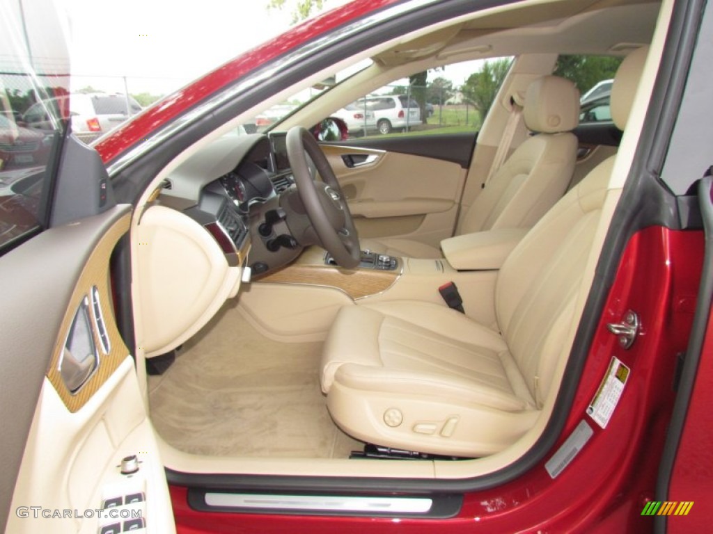 Velvet Beige Interior 2012 Audi A7 3.0T quattro Premium Photo #64725975