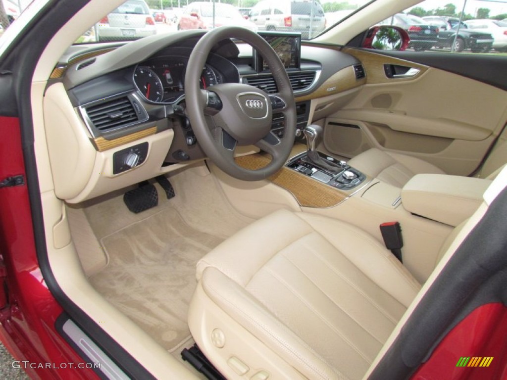 Velvet Beige Interior 2012 Audi A7 3.0T quattro Premium Photo #64725984