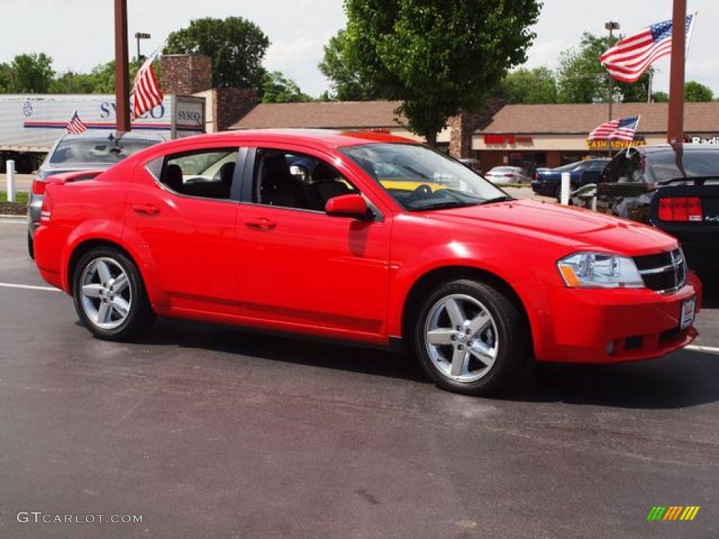 2009 Avenger R/T - Tor Red / Dark Slate Gray photo #2