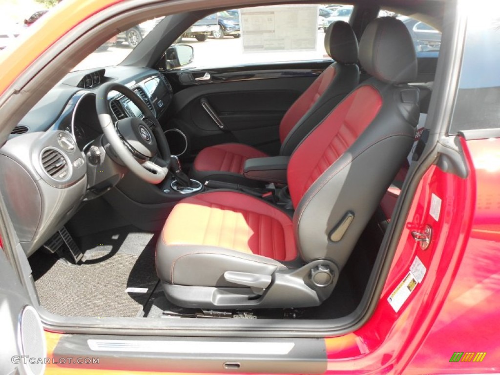 Black/Red Interior 2012 Volkswagen Beetle Turbo Photo #64731819